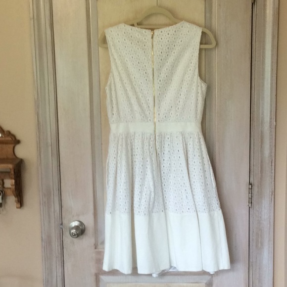 Anthropologie Eyelet Waist Bow Sleeveless Dress 8 - Picture 8 of 8